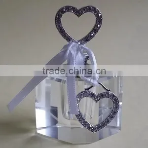 Mini Size Empty Crystal Perfume Bottle With Jewelled Metal Alloy Handle thumbnail-1