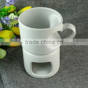 Wholesale White Ceramic Candle Holder, Cheap Glazed Ceramic Mug With Holder in Stock thumbnail-2
