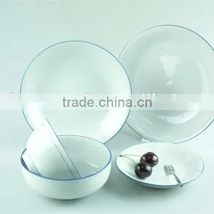 Ceramic Dinnerware Set With Blue Edge With Cheap Price in Stock thumbnail-1