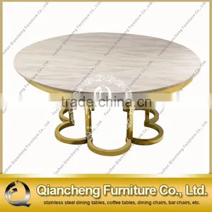 Popular Flower Design Gold Color Coffee Table thumbnail-1