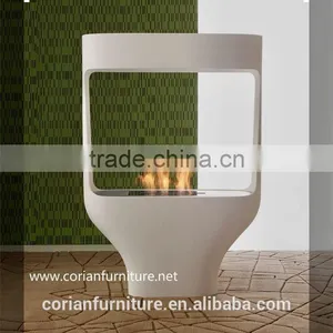Custom Sized Corian Made Indoor Fireplace thumbnail-1
