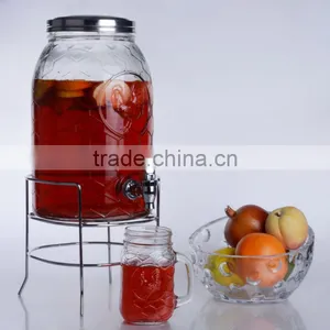Hot Sale Beverage Used Glass Dispenser With Metal Stand or Ceramic Stand thumbnail-2