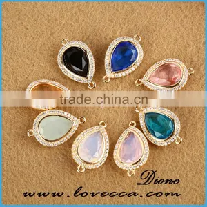 Crystal Bezel Blue Stone Pendant for Earring ,Glass Stone Pendant Whoesale thumbnail-4