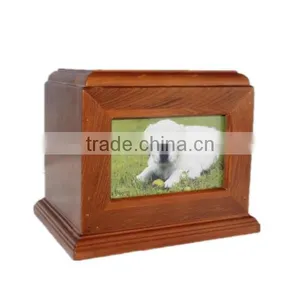 Cheap Wholesale Wooden Photo Frame Funeral Pet Ashes Urn thumbnail-1