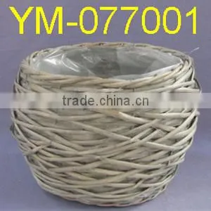 CHEAP Ball Shape Half Willow Flower Basket With Plastic Liner. thumbnail-1
