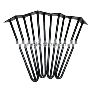 16 Inch Black Matt Powder Coated Iron Hairpin Leg for Coffee Table & End Table thumbnail-1