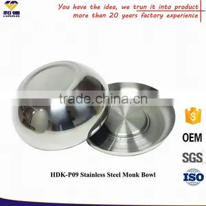 Chinese Temple Stainless Steel Monks Bowl With Lid / Insulated Bowl thumbnail-3