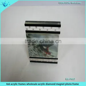 4x6 Clear Acrylic Photo Frame With Diamond,acrylic Magnet Photo Frame thumbnail-1