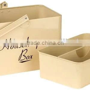 Metal Housekeepers Carry Box With Removable Tray Cream Housekeepers Storage thumbnail-1