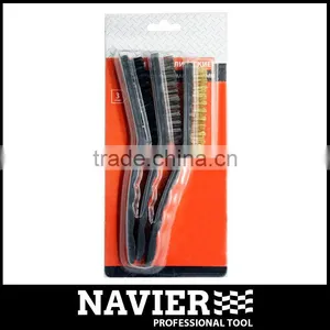 SWB-116 3pcs Set of 9" Plastic Handle Mini Wire Brush for Cleaning Welding Slag and Rust thumbnail-1
