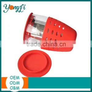 Wholesale Wine Tea Beer Color Cup Silicone Cover With Round Bottom Drink Coffee Glass Cup thumbnail-1