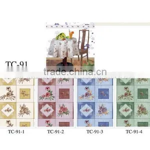 Printed PVC Table Cover With Falannel Back thumbnail-1