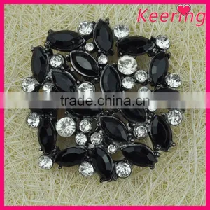 Fashionable Wholesale Elegant Black Metal Rhinestone Buttons for Garments WBK-1509 thumbnail-3