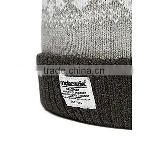 Blue Knitted Custom Pom Long Cuff Beanie thumbnail-6