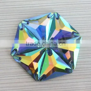 New Color AB Green Triangle Sew on Crystal Rhinestones Foiled Back for Clothing thumbnail-1