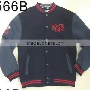 Factory 2015 Mens Custom Plain Varsity Jacket thumbnail-2