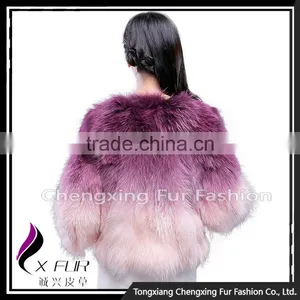 CX-G-A-01C China Manufacturer Dyed Women Raccoon Fur Jacket thumbnail-3