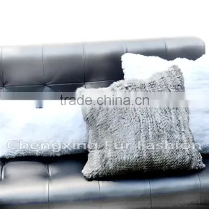 CX-D-79 Cushion Covers Real Rabbit Fur Decorative Pillow Drop Ship Paypal thumbnail-4