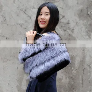 CX-H-33A Ladies Genuine Fox Fur Handbag Hand Bag thumbnail-4