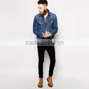 Fashion Popular Denim Men's Jeans Jacket Blue Street Wear thumbnail-4