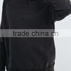 Custom Blank Black Crew Neck Pullover Hoodie Wholesale Plain Hoodies thumbnail-4
