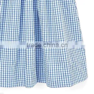 Children Boutique Cotton Frocks Designs Baby Blue Boat Smocked Dress Summer Kids Clothing thumbnail-3