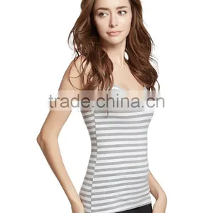 Plain Gray Stripe Stringer Tank Top Custom thumbnail-3