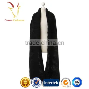 Fashion Scarf Knitting Patterns Free Knitted Black And White Cashmere Scarf thumbnail-2