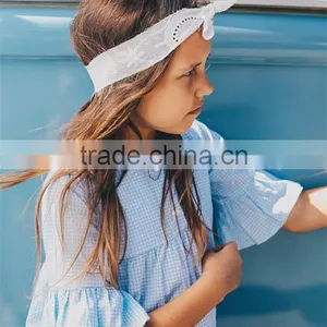 Sky Blue Plaid New Model Girl Dress Fashion Childrens Plus Size Dresses thumbnail-4