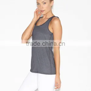 Women Workout Clothing Nylon Spandex Low Yoga Wear Fitness Gym Tank Top thumbnail-3