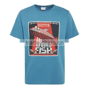 Guangzhou Shandao OEM Manufacturing Casual Summer 200g 40% Cotton 60% Polyster Short Sleeve O-neck Custom Men Fishing T Shirt thumbnail-2