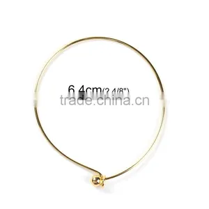 Copper Expandable Bangles Bracelets Round Single Bar Gold Plated thumbnail-2