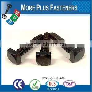 Made In Taiwan Stainless Steel Brass Plated Black Phosphate Square Head Bolt thumbnail-6