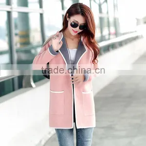 B41006A 2017 Wholesale Women Big Size Clothes Fashion Long Sleeve Simple Cardigan thumbnail-5