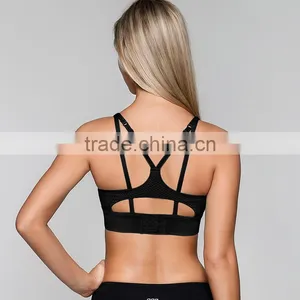 Womens Sexy Strappy Yoga Padded Racerback Sport Bras thumbnail-1