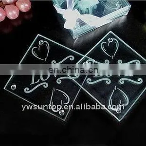 Personalized Love Pattern Glass Coaster Wedding Return Gift Items Decoration thumbnail-1