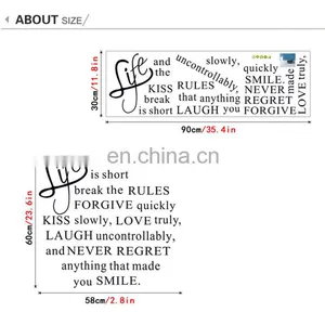 Hot Sale 'Life is Short' Window Stickers Home Decoration Party Favors thumbnail-4