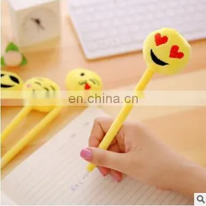 Cute Kawaii Plush Ballpoint Pen Creative Cartoon Facial Expression Ball Pen For Kids School Supplies thumbnail-2