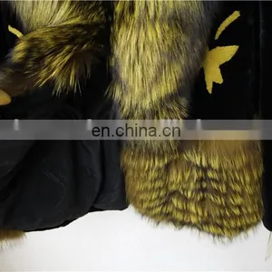 High Quality Women Real Black Rex Rabbit Fur Coat thumbnail-4
