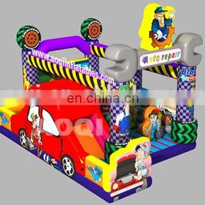 AOQI Cheap Price Fantastic New Design Auto Repair Inflatable Combo for Kids thumbnail-1