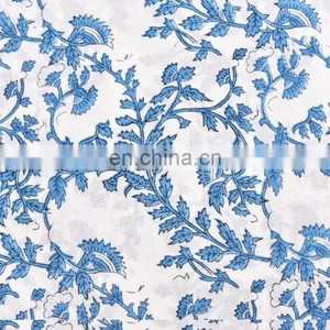Indian Latest Hand Block Print Cotton Fabric Cloth Crafting For Dress Beautiful Running Fabric By Meter thumbnail-3