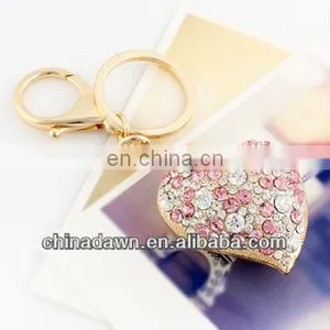 Christmas Gift Gold Color Diamond Carabiner Keychain CD-KD040 thumbnail-1