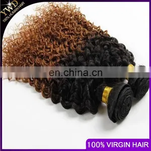 Ombre Hair Extensions Brazilian Virgin Hair Deep Curly 3Pcs Brazilian Ombre Curly T1B/30 Hair Extension Dropship 10-26INCH thumbnail-3