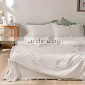 Wholesale Comforter Folded Soft 100% Cotton Knitted Lightweight Coverlet For All Season Quilt thumbnail-6