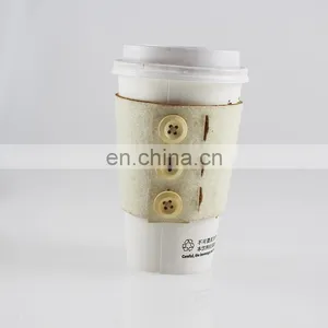 High Quality Heat Resistant Cozy Coffee 100% Wool Felt Cup Sleeve Made In China thumbnail-1