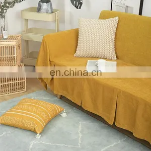 High Quality Colored Sofa Towel Soft Chenille Sofa Fabric Covers thumbnail-2