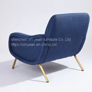 Fabric Steel Chromed Color Champagne Gold Single Sofa With Fabric for Living Room thumbnail-4