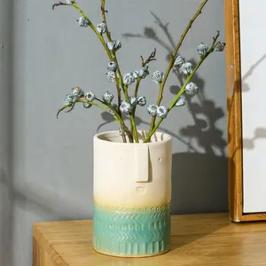 Creative Human Face Wholesale Art Hand Made Unique Nordic Style Ceramic Vase For Gift thumbnail-4