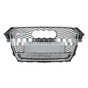 Front Bumper Grill for Audi A4 B85 A4L Center Honeycomb Mesh Black Grill for Audi B8.5 RS4 Quattro Style 2013-2015 thumbnail-2