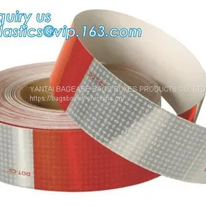 Aluminized Red And White Reflective Tape For Trucks Metalized Reflective Tape Marks for Vehicle SECURITY TAPE thumbnail-1